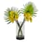 2.2ft. Calla Lily & Fan Palm Artificial Arrangement in Cylinder Glass Vase